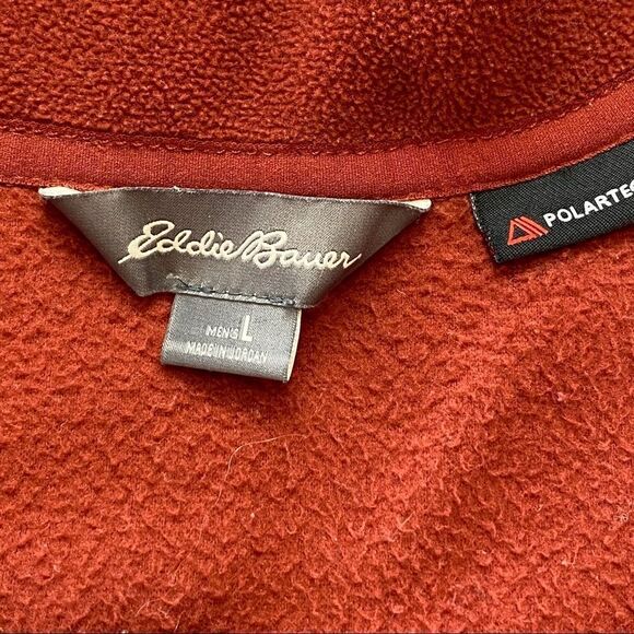 Eddie Bauer Rust Colored 1/4 Zip Fleece  Pullover Size Large - Picture 3 of 9
